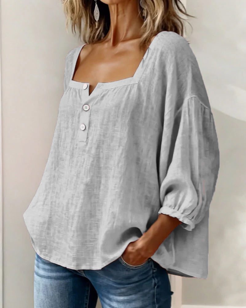 Puff Sleeve Square Neck Blouse for Women - View 18