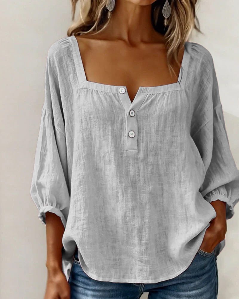 Puff Sleeve Square Neck Blouse for Women - View 20