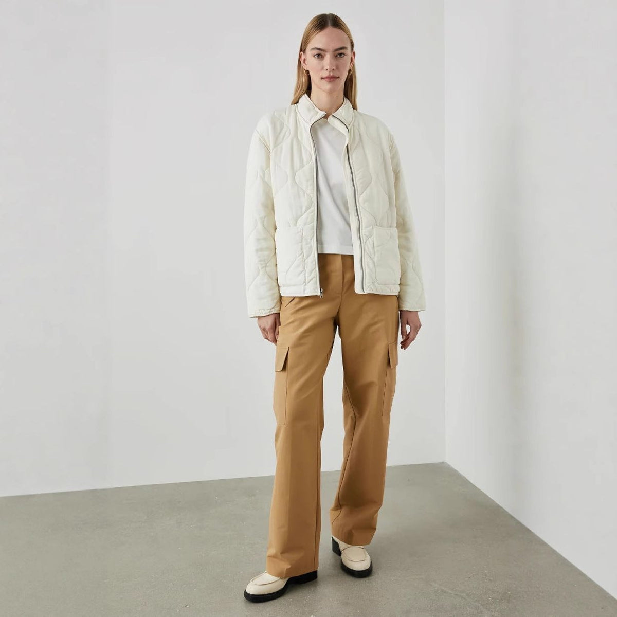Quilted Oversized Jacket with Stand Collar for Women - View 4