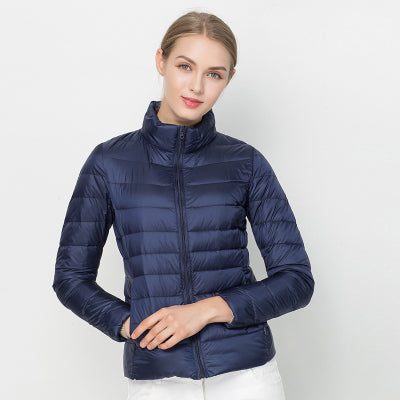 Quilted Puffer Jacket with Stand Collar for Women - View 2