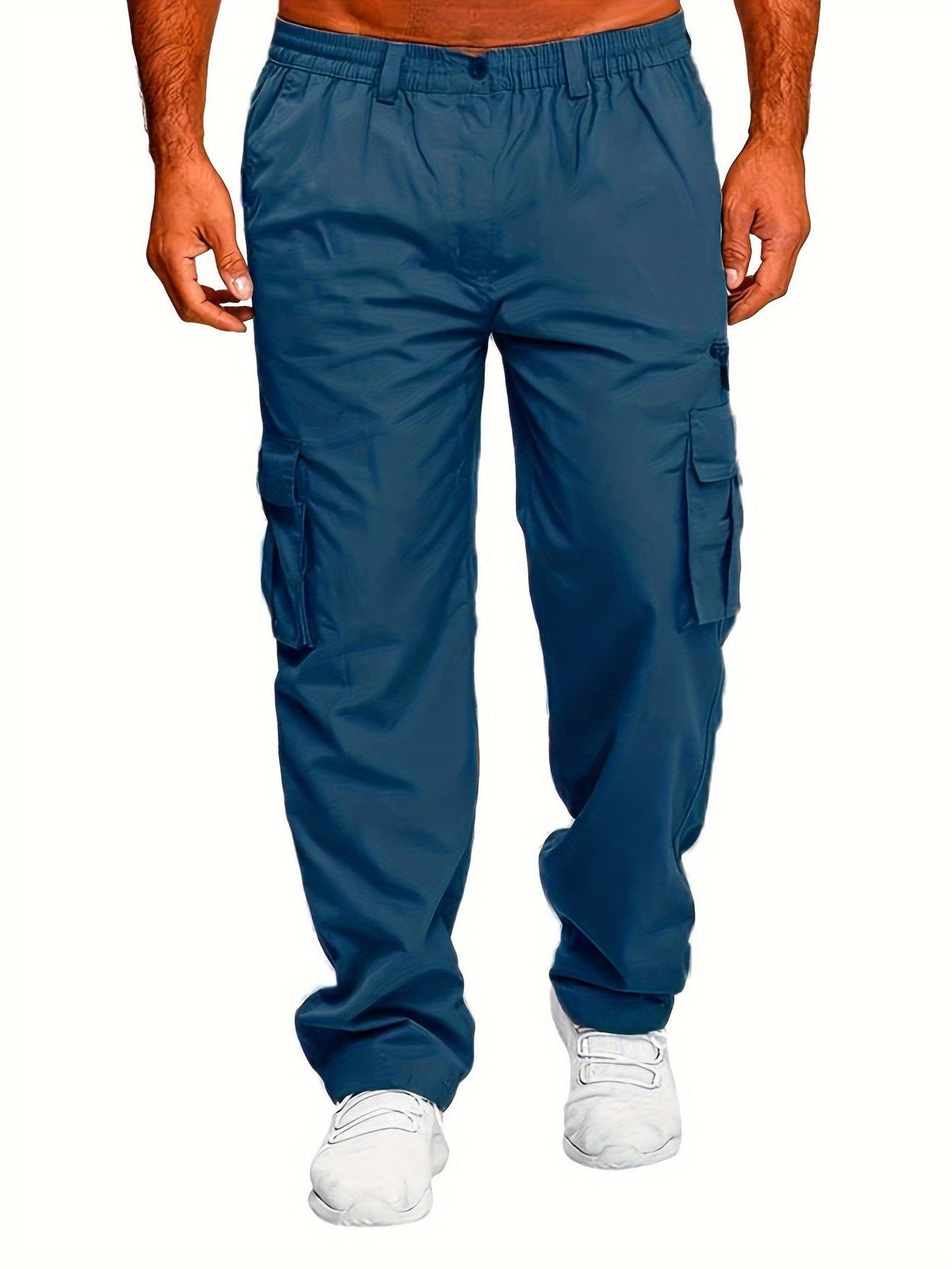 Relaxed Cargo Trousers with Multiple Pockets for Men - View 5