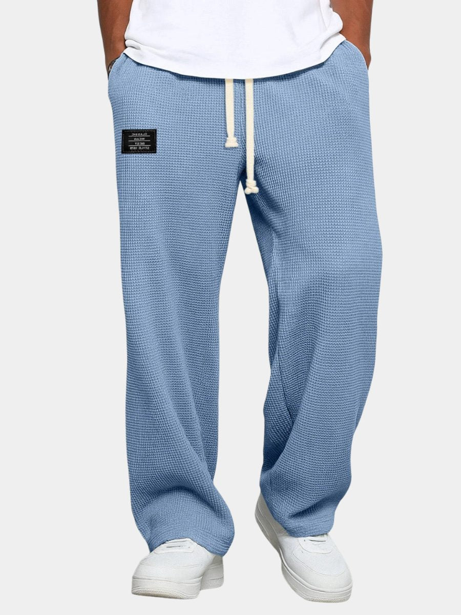 Relaxed Fit Textured Trousers for Men