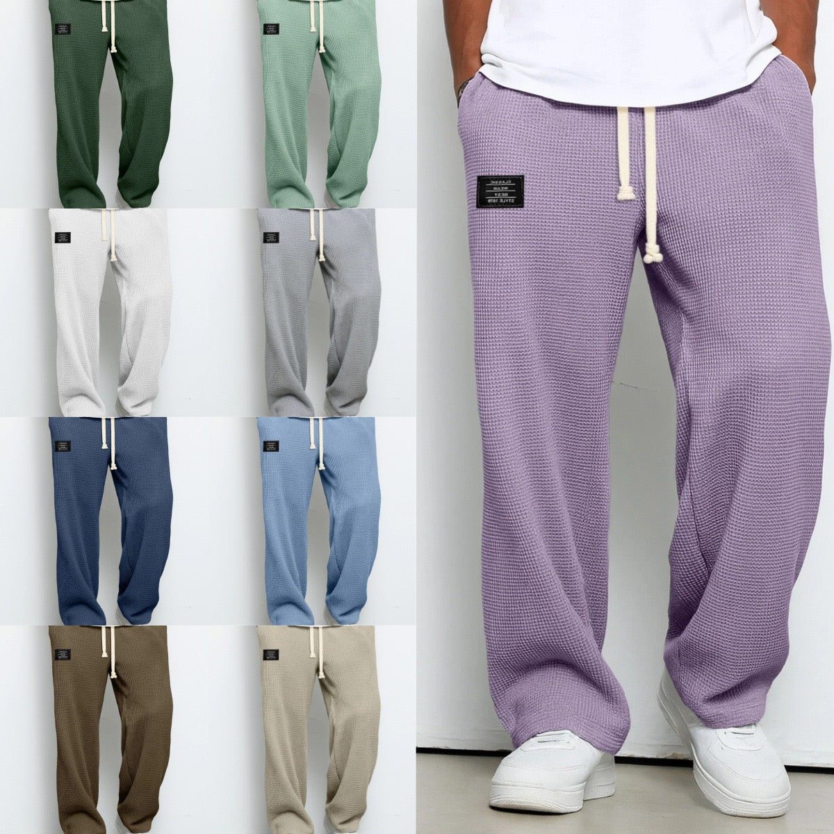 Relaxed Fit Textured Trousers for Men - View 12