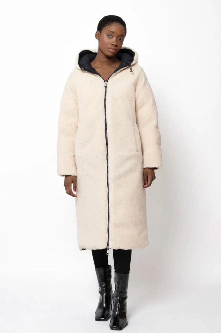Reversible Sherpa Puffer Coat for Women - View 2