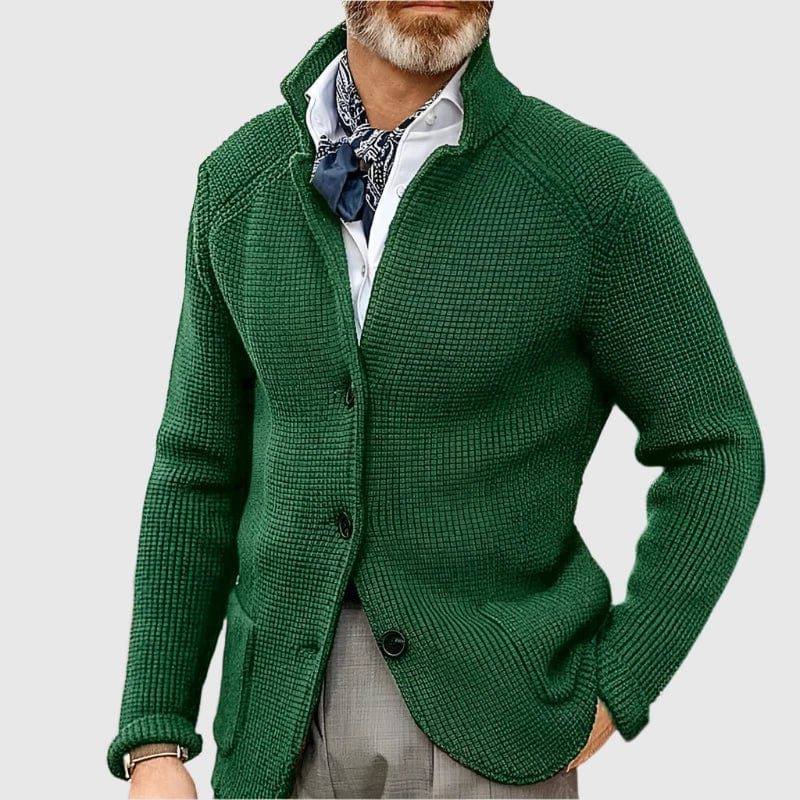 Ribbed Knit Button-Down Cardigan for Men - View 11
