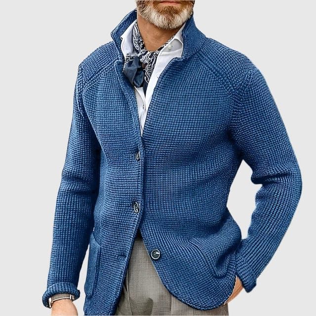 Ribbed Knit Button-Down Cardigan for Men - View 14