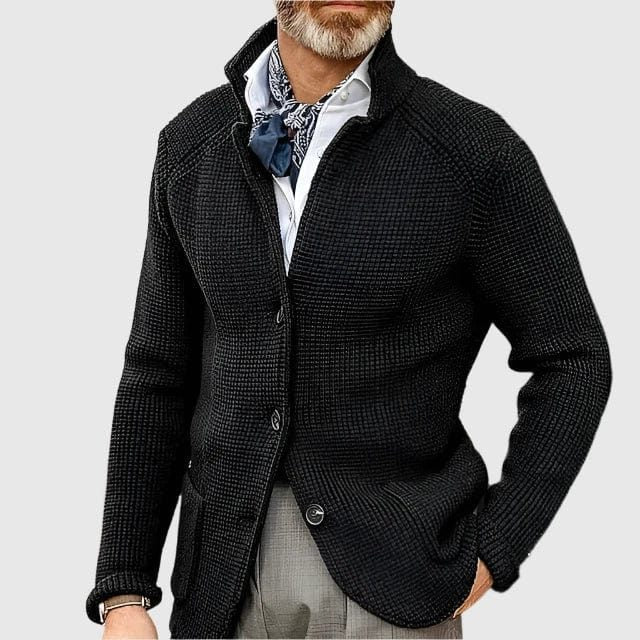 Ribbed Knit Button-Down Cardigan for Men - View 15