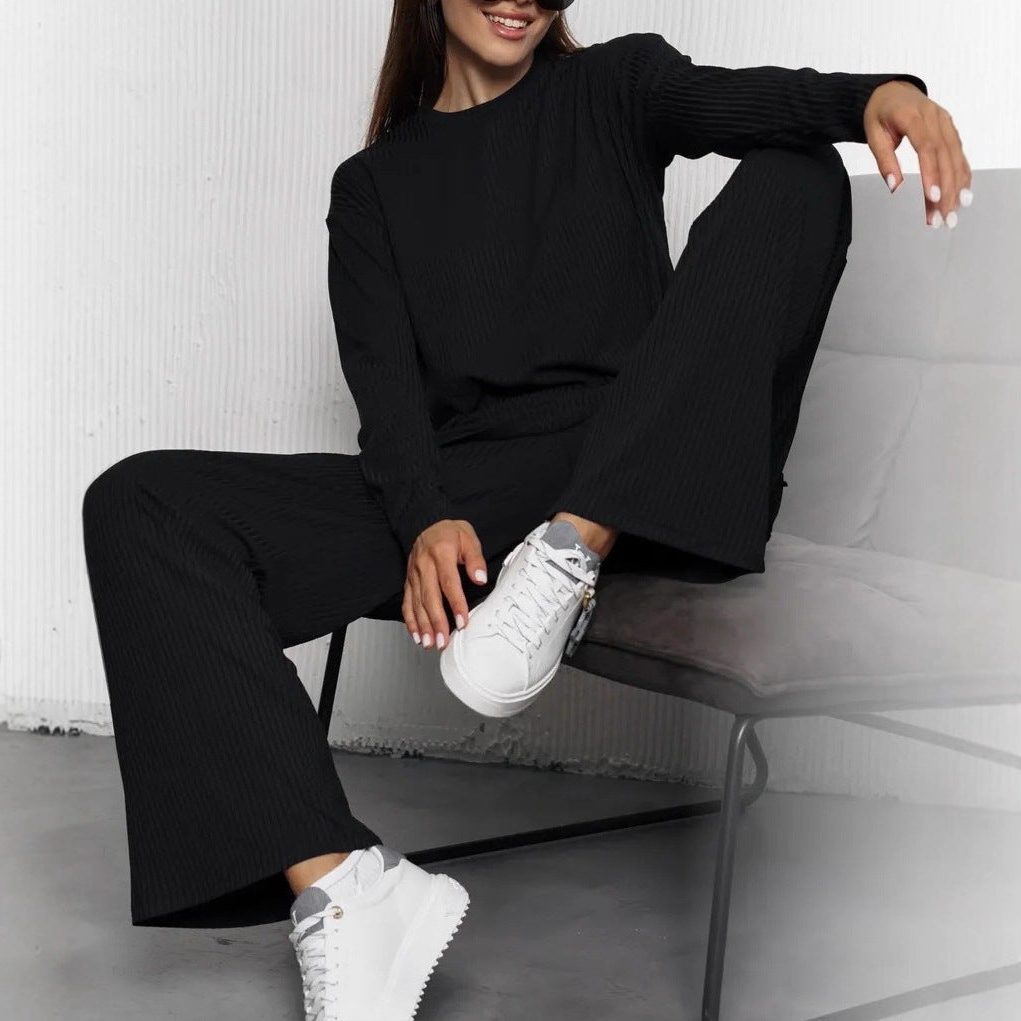 Ribbed Knit Long Sleeve Wedding Guest Maxi Dress for Women - View 4