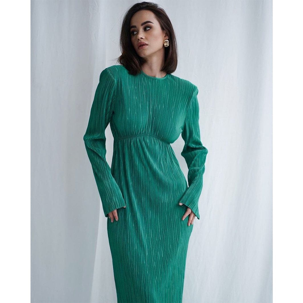 Ribbed Knit Maxi Autumn Wedding Guest Dress for Women