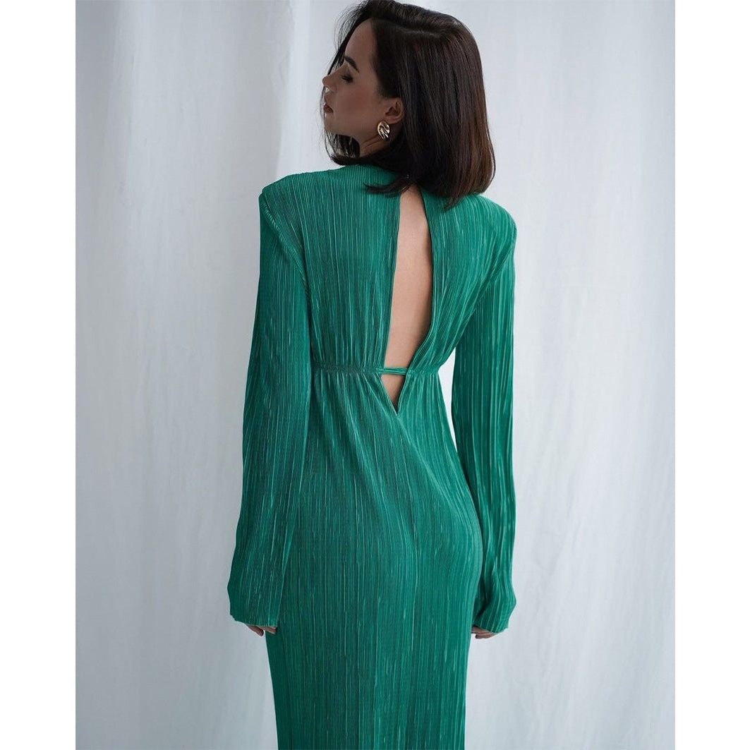 Ribbed Knit Maxi Autumn Wedding Guest Dress for Women - View 2
