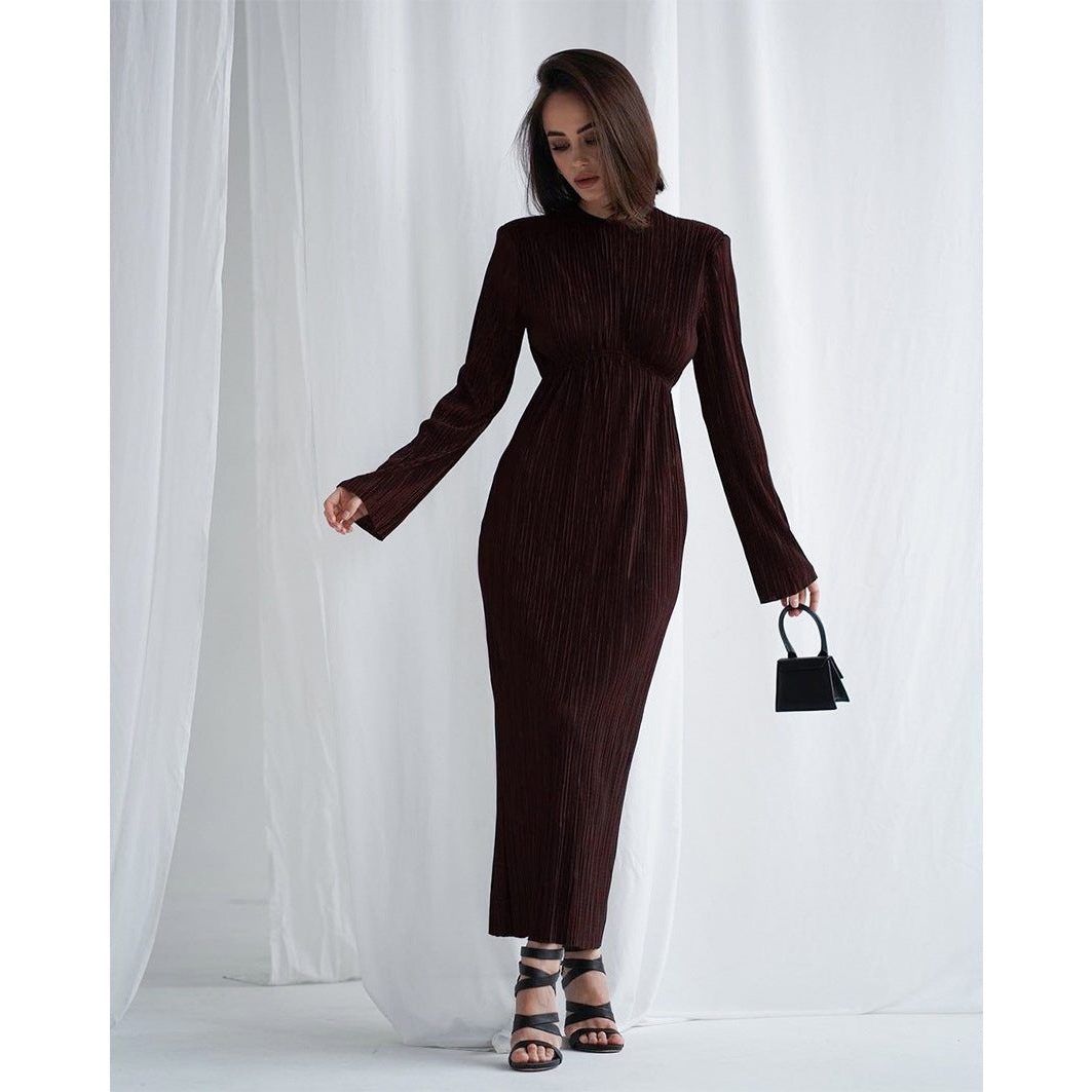 Ribbed Knit Maxi Autumn Wedding Guest Dress for Women - View 4