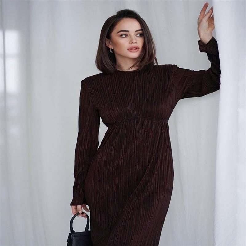 Ribbed Knit Maxi Autumn Wedding Guest Dress for Women - View 7