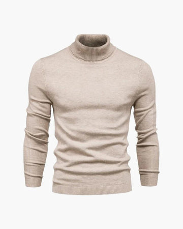 Ribbed Knit Roll Neck Jumper for Men