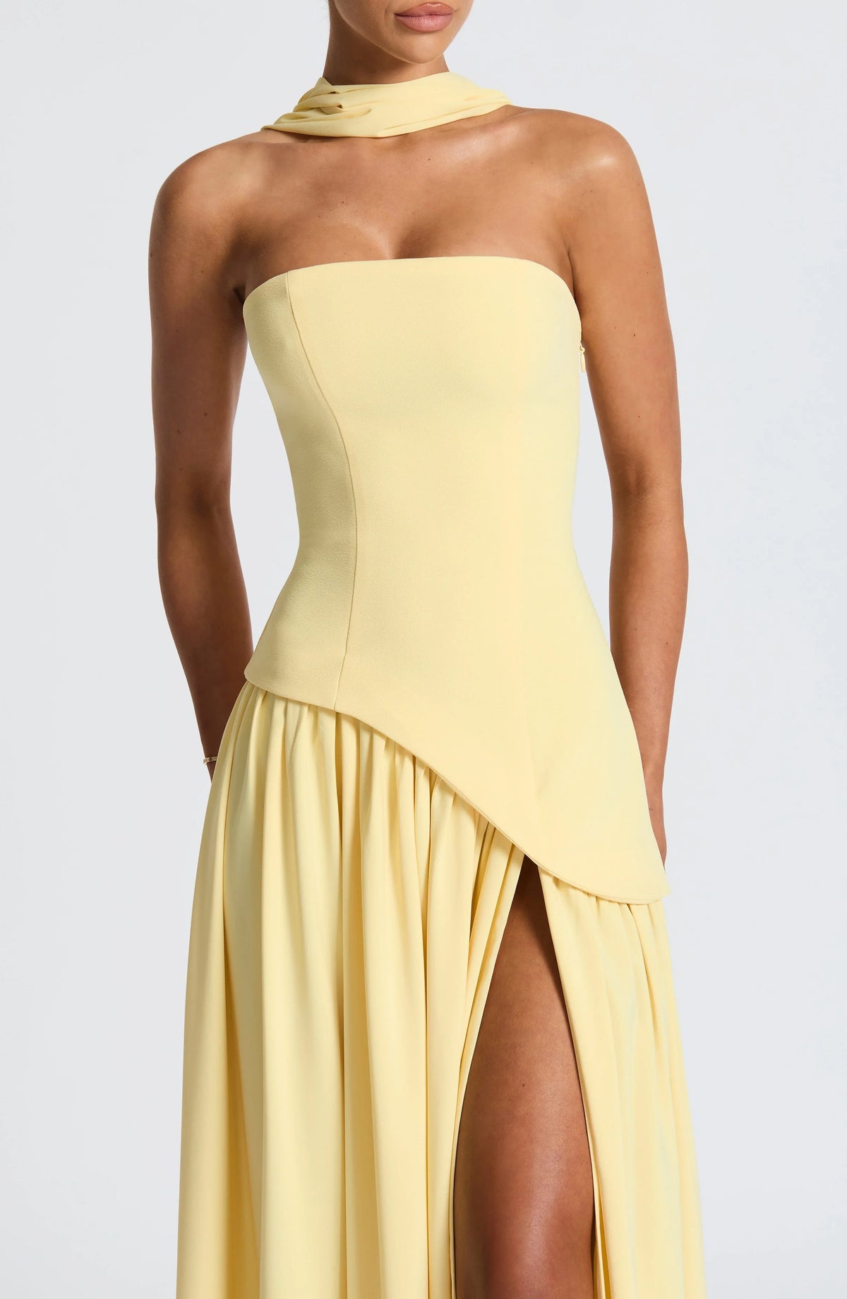 Wedding Guest Halterneck Maxi Dress with High Slit for Women