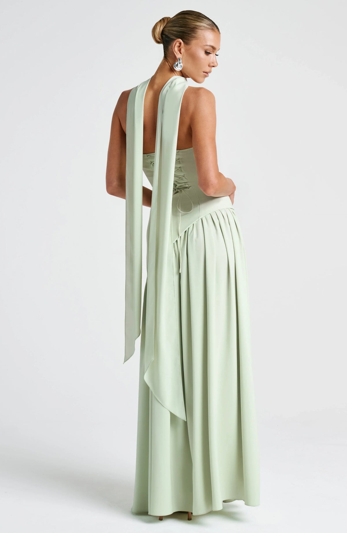 Wedding Guest Halterneck Maxi Dress with High Slit for Women