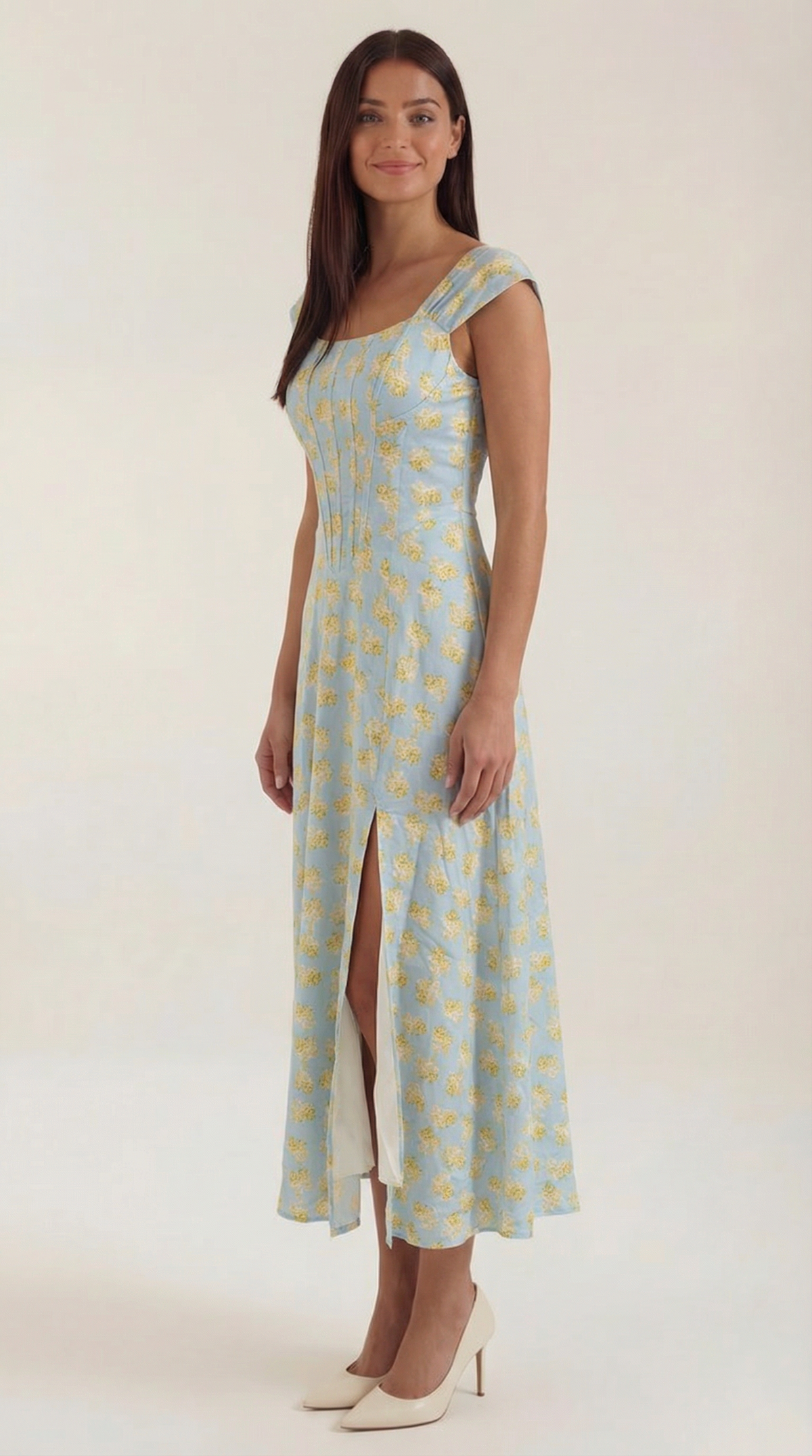 Floral A-Line Midi Dress Wedding Guest for Women