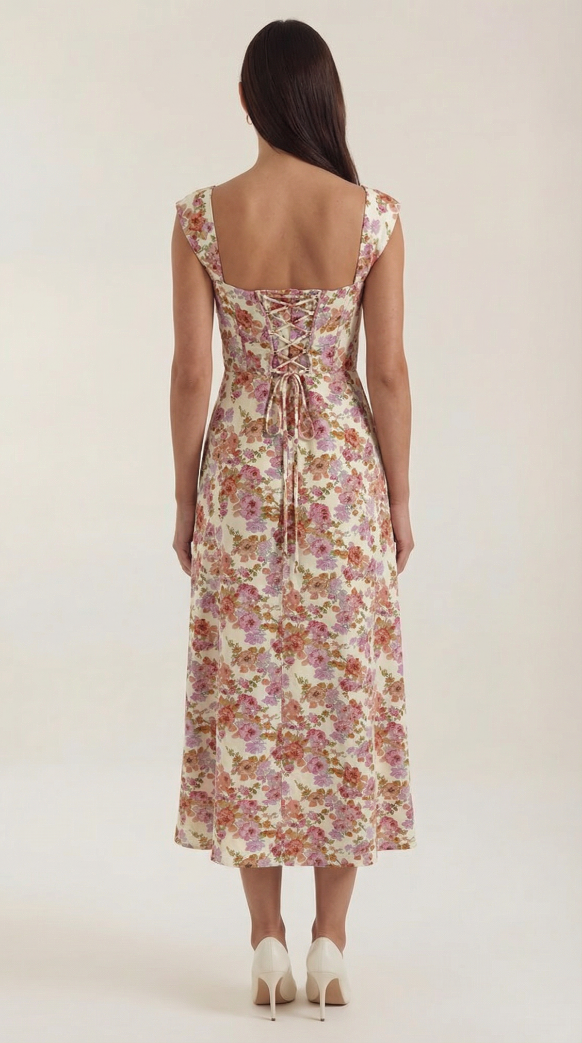 Floral A-Line Midi Dress Wedding Guest for Women