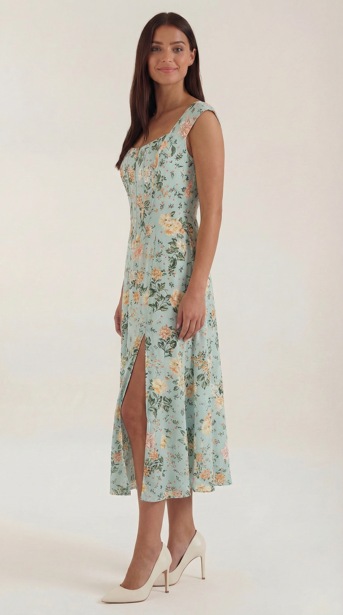 Floral A-Line Midi Dress Wedding Guest for Women