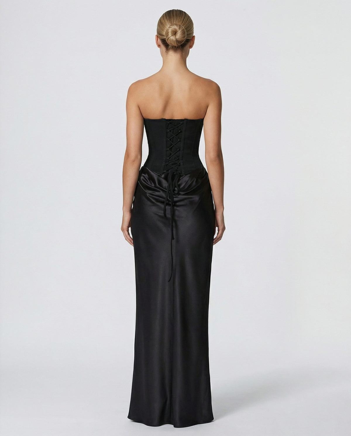 Satin Corset Maxi Autumn Wedding Guest Dress for Women - View 2