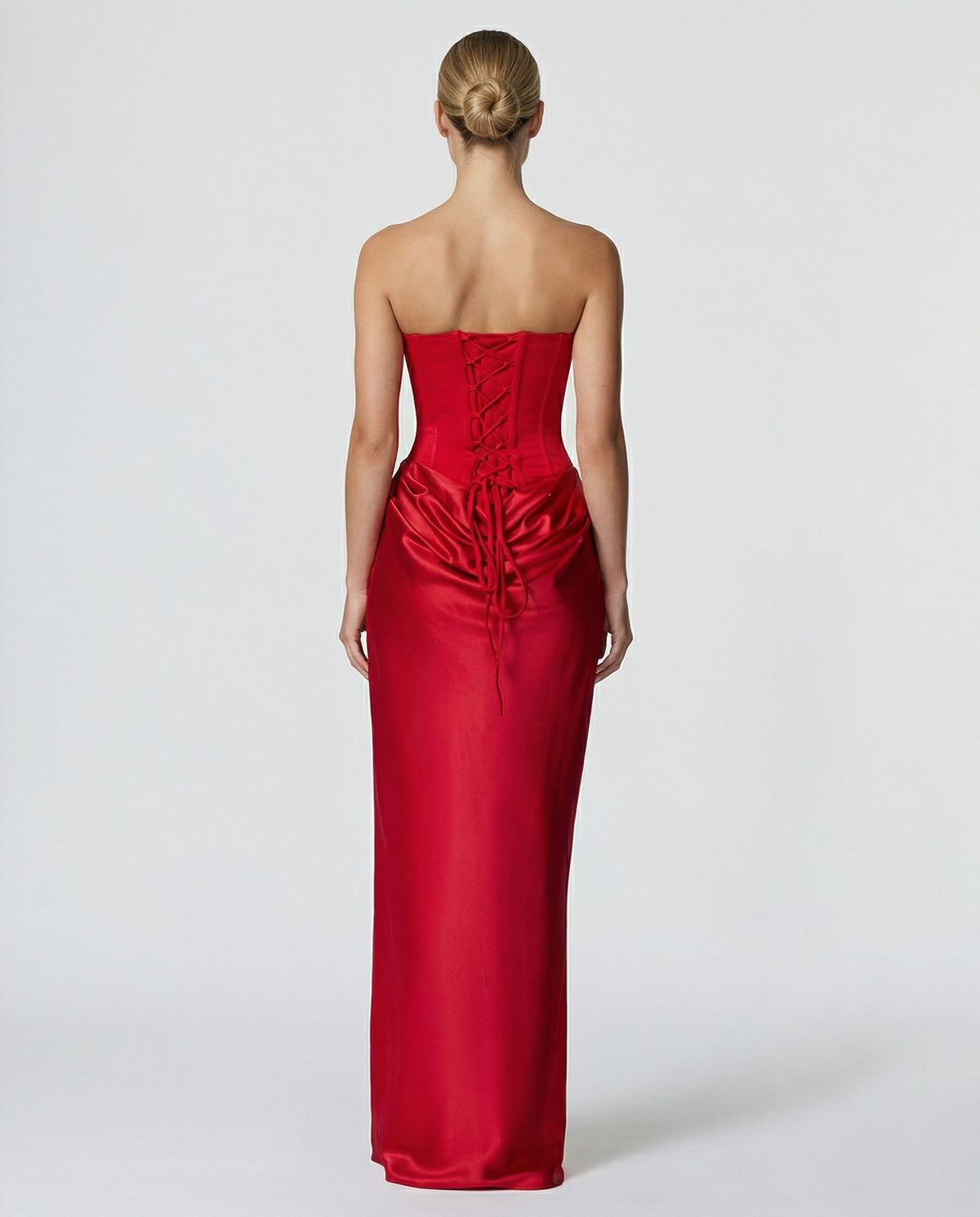 Satin Corset Maxi Autumn Wedding Guest Dress for Women - View 9