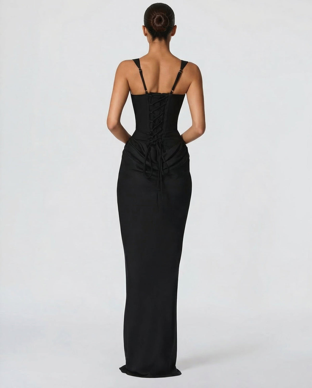 Sculpted Autumn Wedding Guest Maxi Dress for Women - View 2