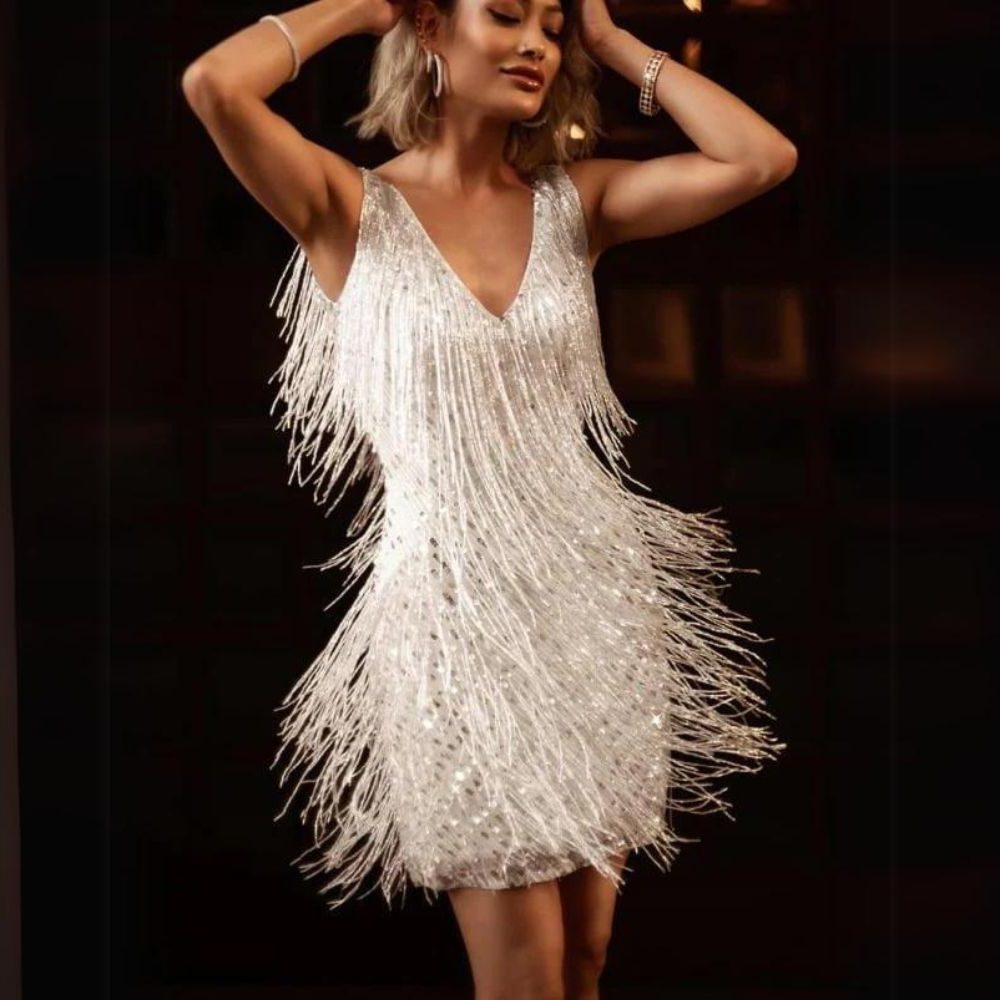 Sequin Fringe Mini Dress for Party for Women
