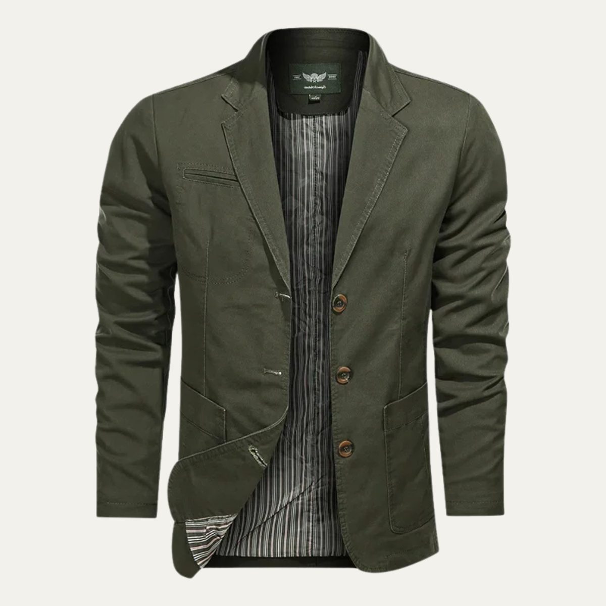 Slim Fit Cotton Blazer with Lapel Collar for Men - View 9