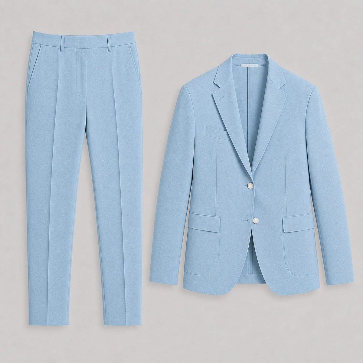 Slim Fit Two-Button Linen Suit Set for Men - View 4