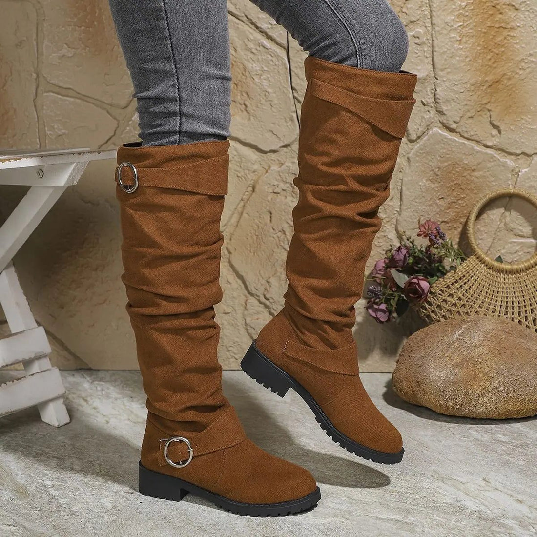 Slouchy Knee High Boots for Women