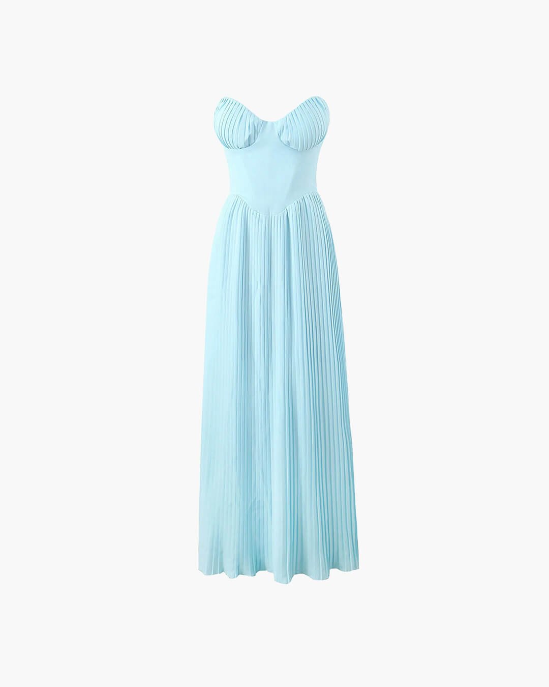 Strapless Pleated Wedding Guest Maxi Dress for Women
