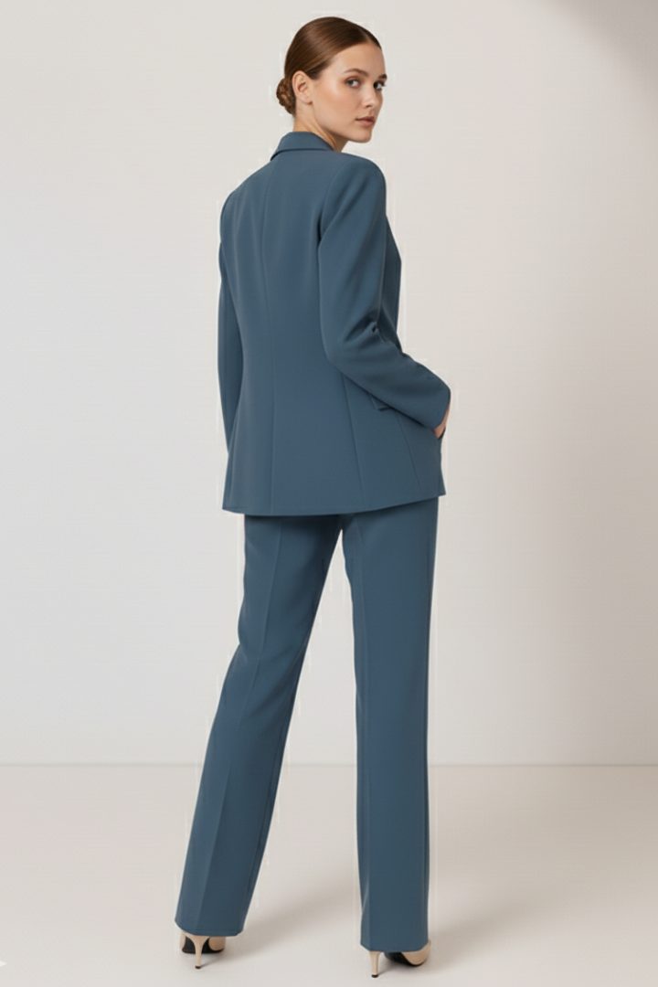 Straight Leg Blazer Suit Set for Women