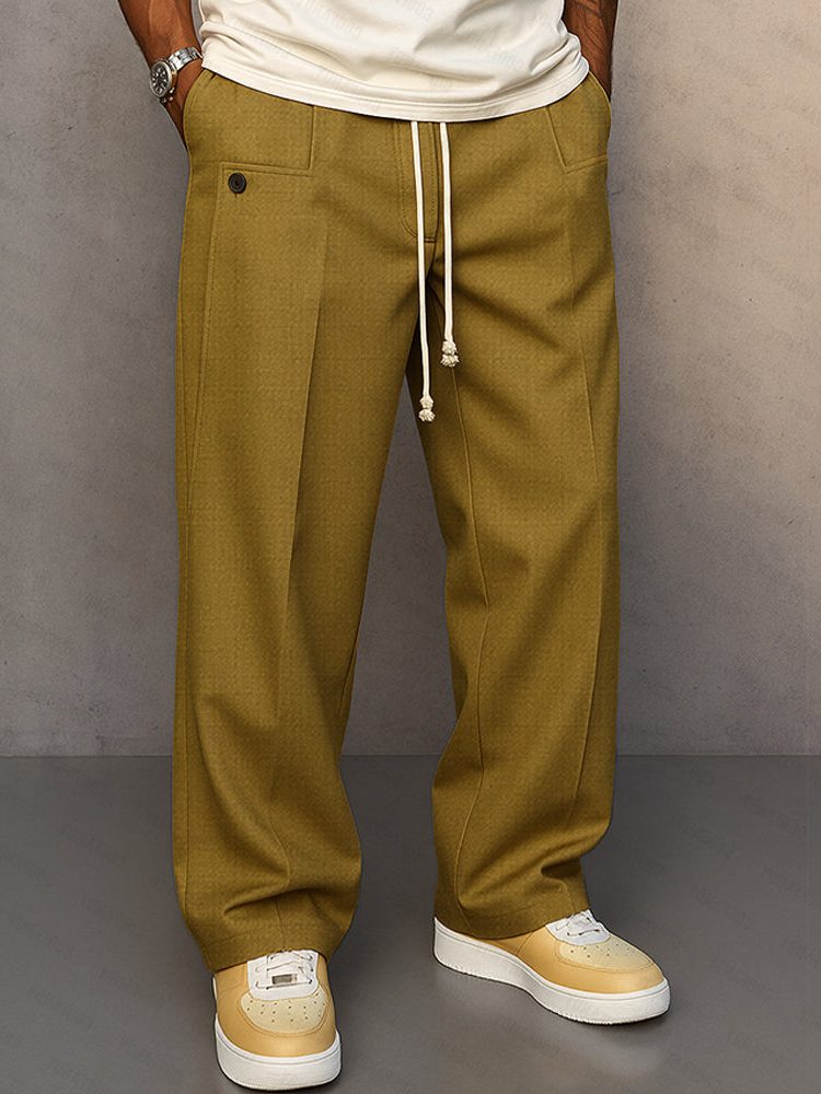 Straight Leg Chino Trousers for Men