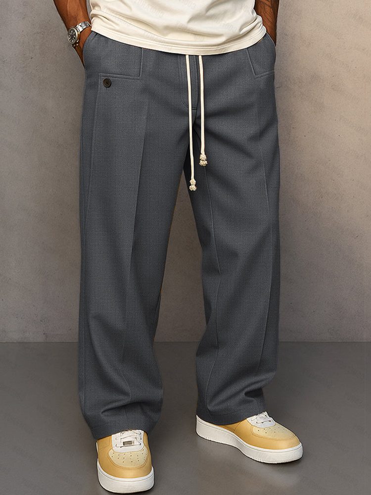 Straight Leg Chino Trousers for Men - Gris