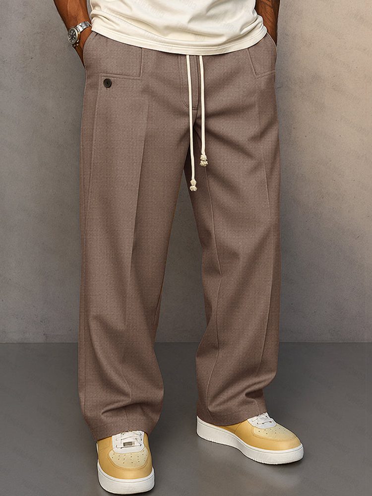 Straight Leg Chino Trousers for Men - Marron Clair