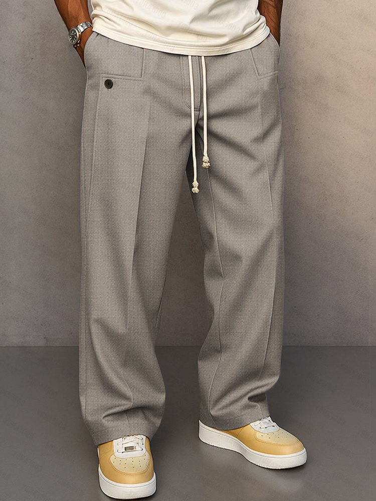 Straight Leg Chino Trousers for Men - Gris Clair