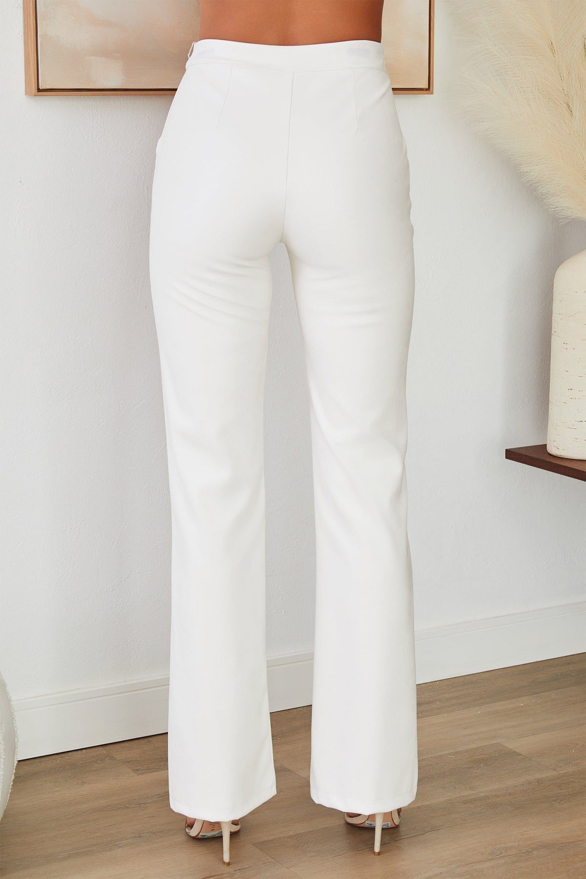 Straight Leg Faux Leather Trousers for Women - View 16