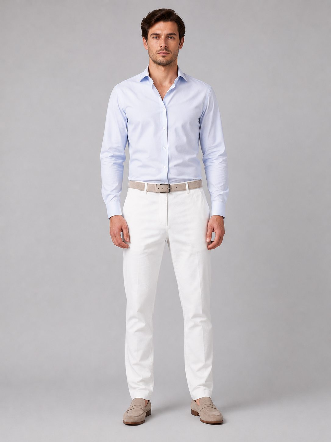 Straight Leg Linen Trousers for Men - View 3