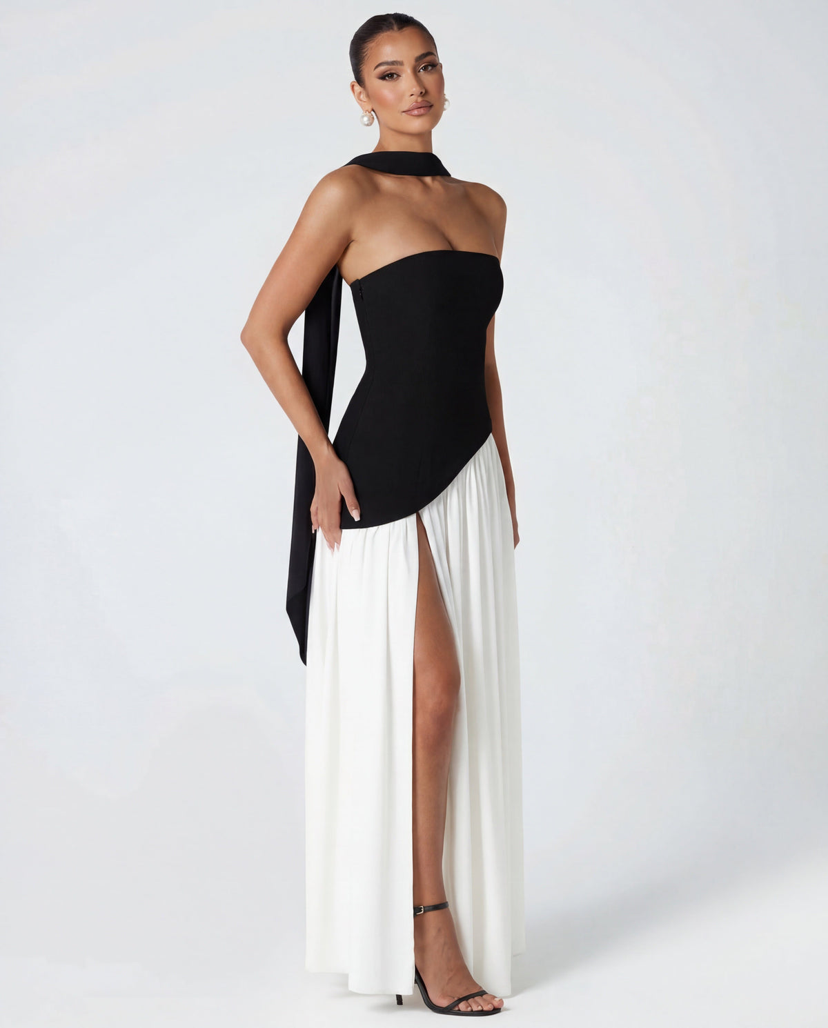 Strapless Corset High Split Maxi Dress for Women - View 10