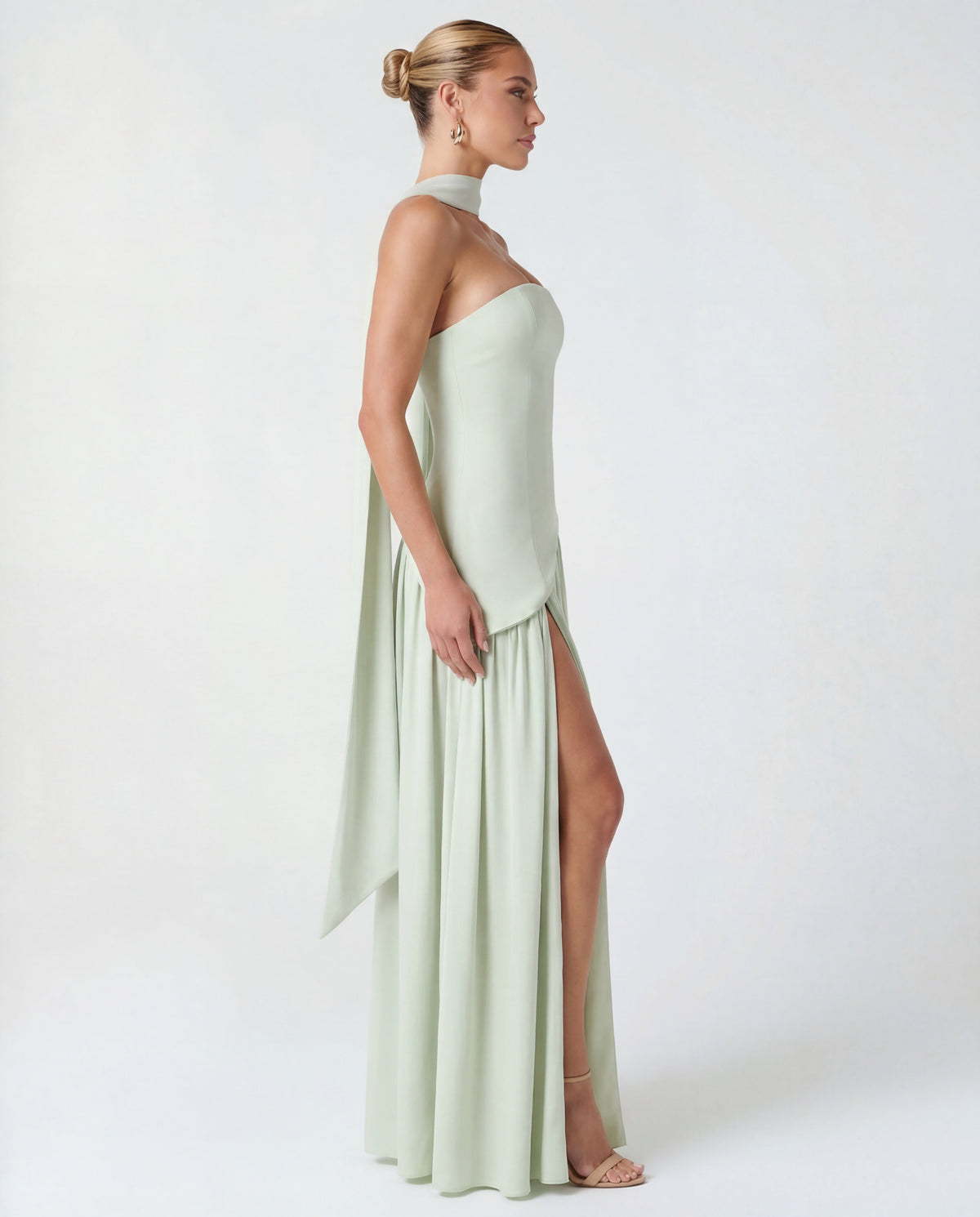 Strapless Corset High Split Maxi Dress for Women - View 13