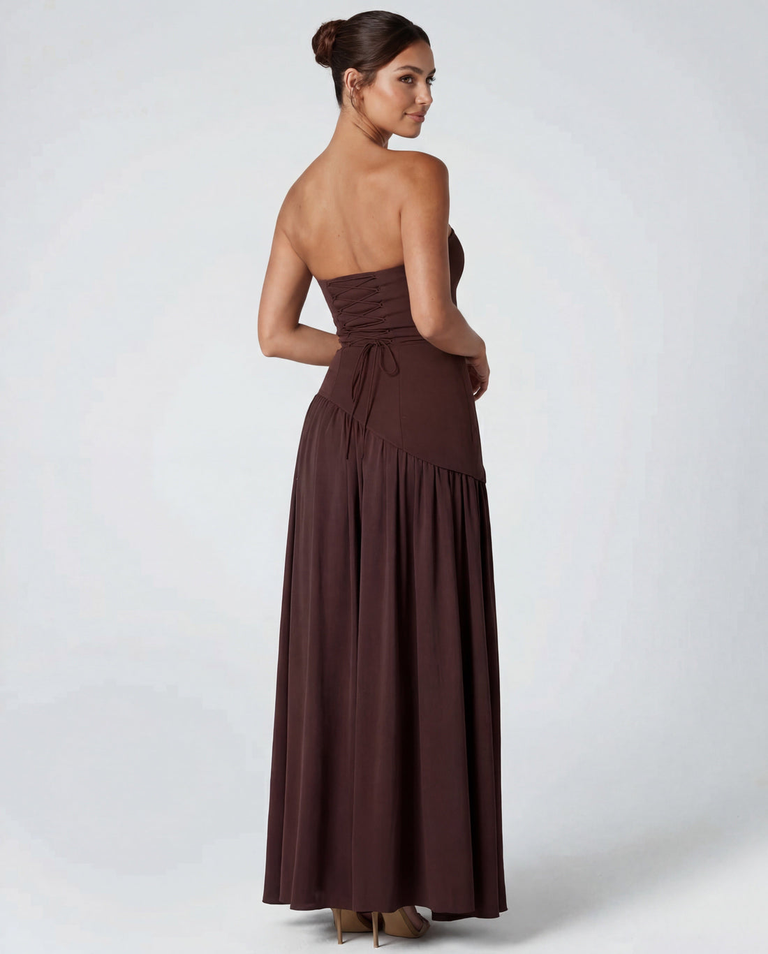 Strapless Corset High Split Maxi Dress for Women