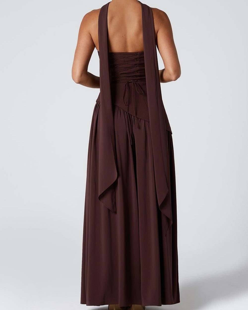 Strapless Corset High Split Maxi Dress for Women - View 3