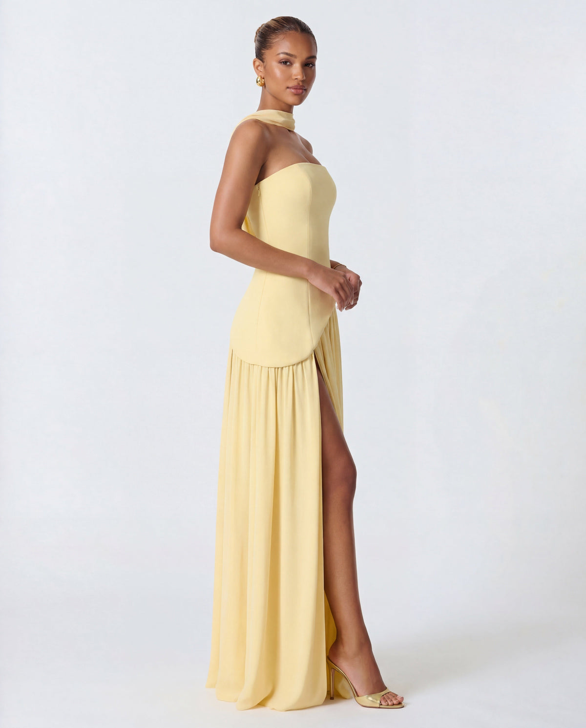 Strapless Corset High Split Maxi Dress for Women - View 7