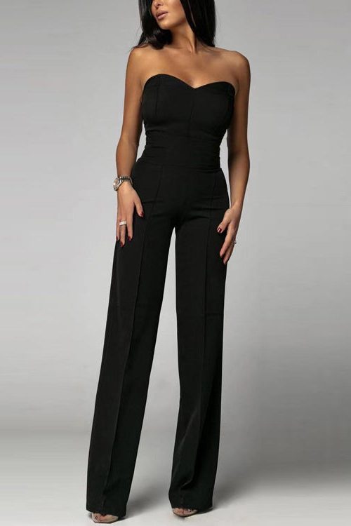 Strapless Wide Leg Jumpsuit for Women