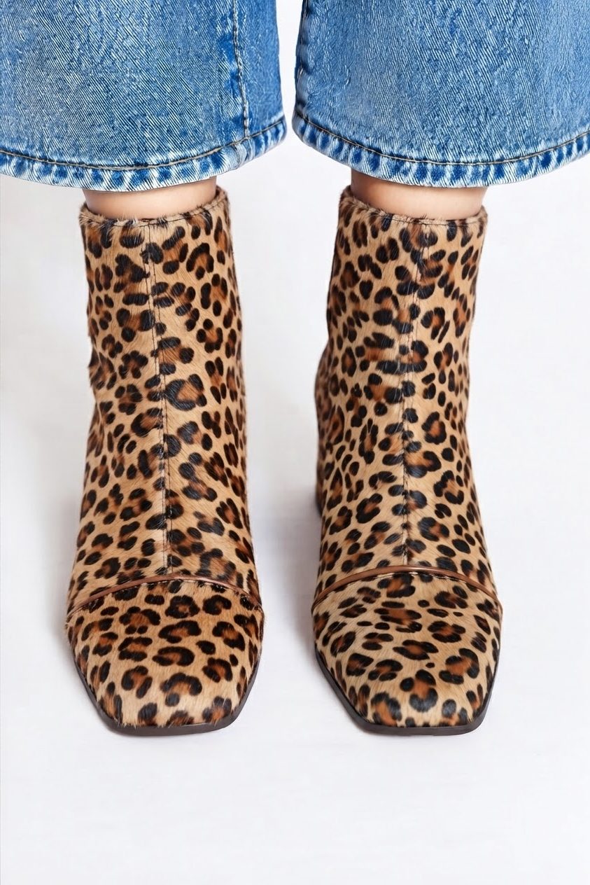 Suede Square Toe Block Heel Ankle Boots for Women - View 14