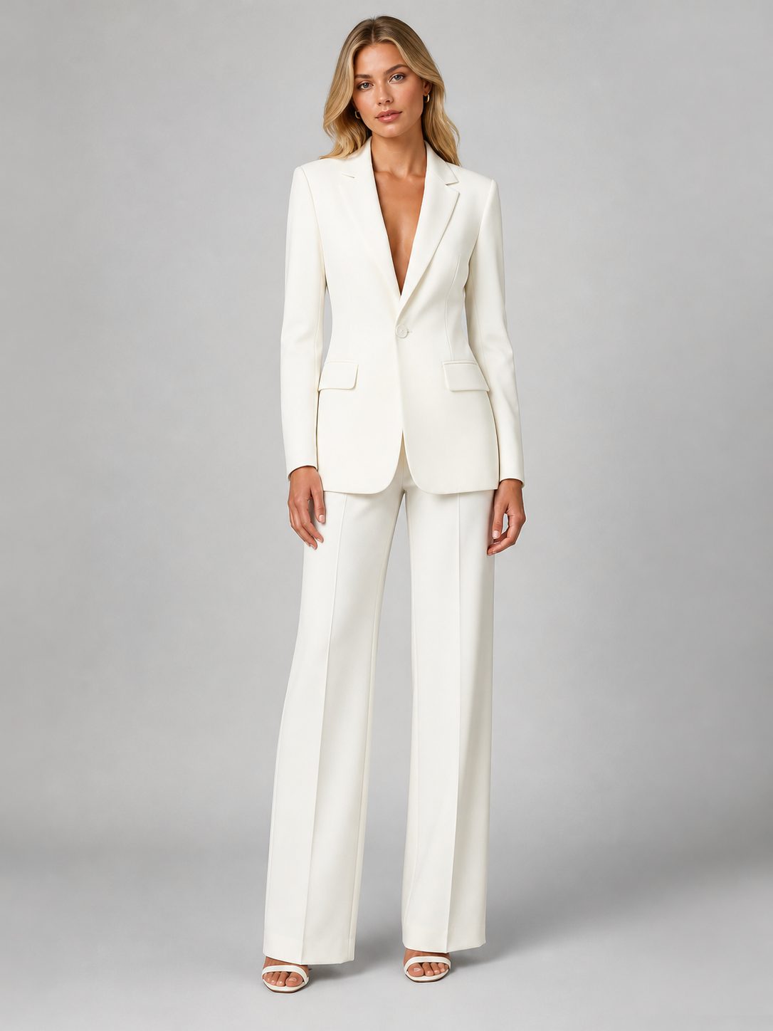 Tailored Blazer and Wide-Leg Trousers Set for Women
