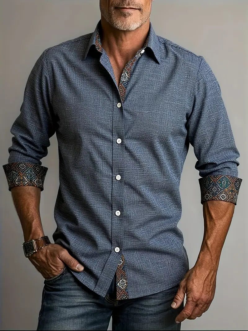Tailored Button-Down Shirt for Men - Dark Grey