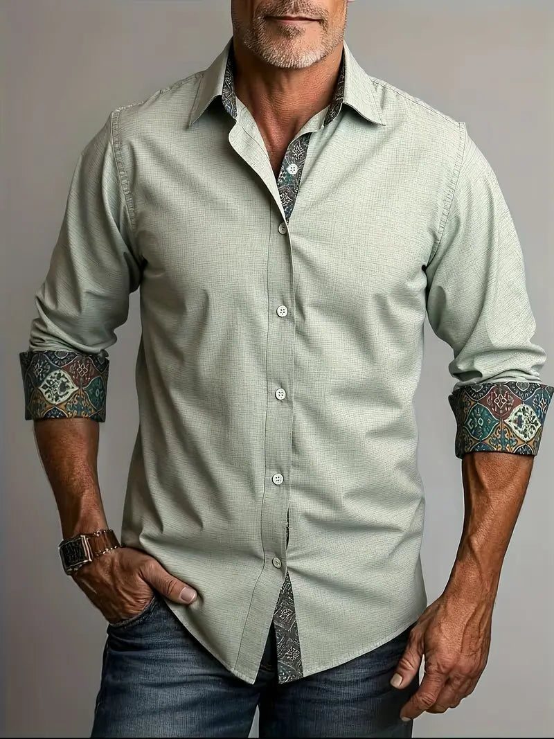 Tailored Button-Down Shirt for Men - Green