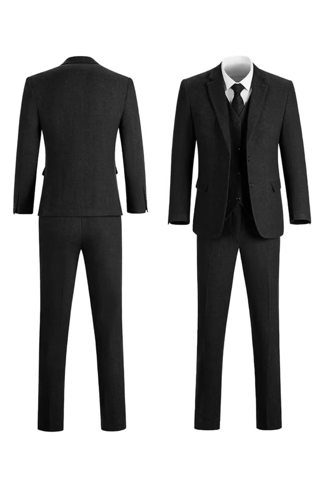 Tailored Herringbone Three-Piece Suit for Men - View 17