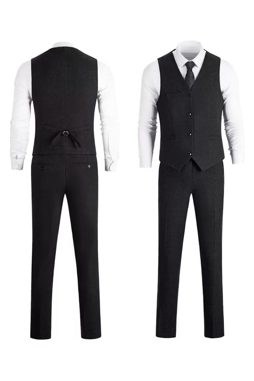 Tailored Herringbone Three-Piece Suit for Men - View 18