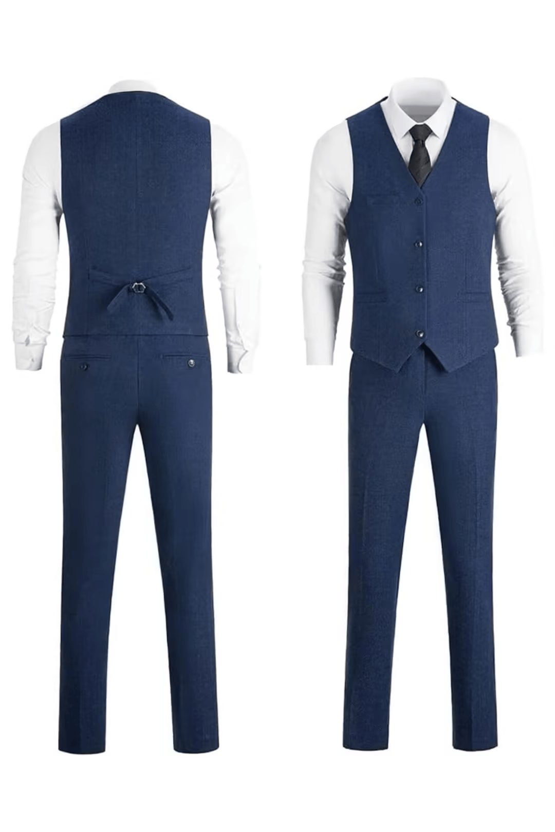 Tailored Herringbone Three-Piece Suit for Men - View 22